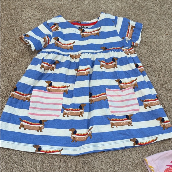 Mini Boden girls bundle brunch breakfast pineapples hot dogs unicorns dress pjs - Picture 2 of 16